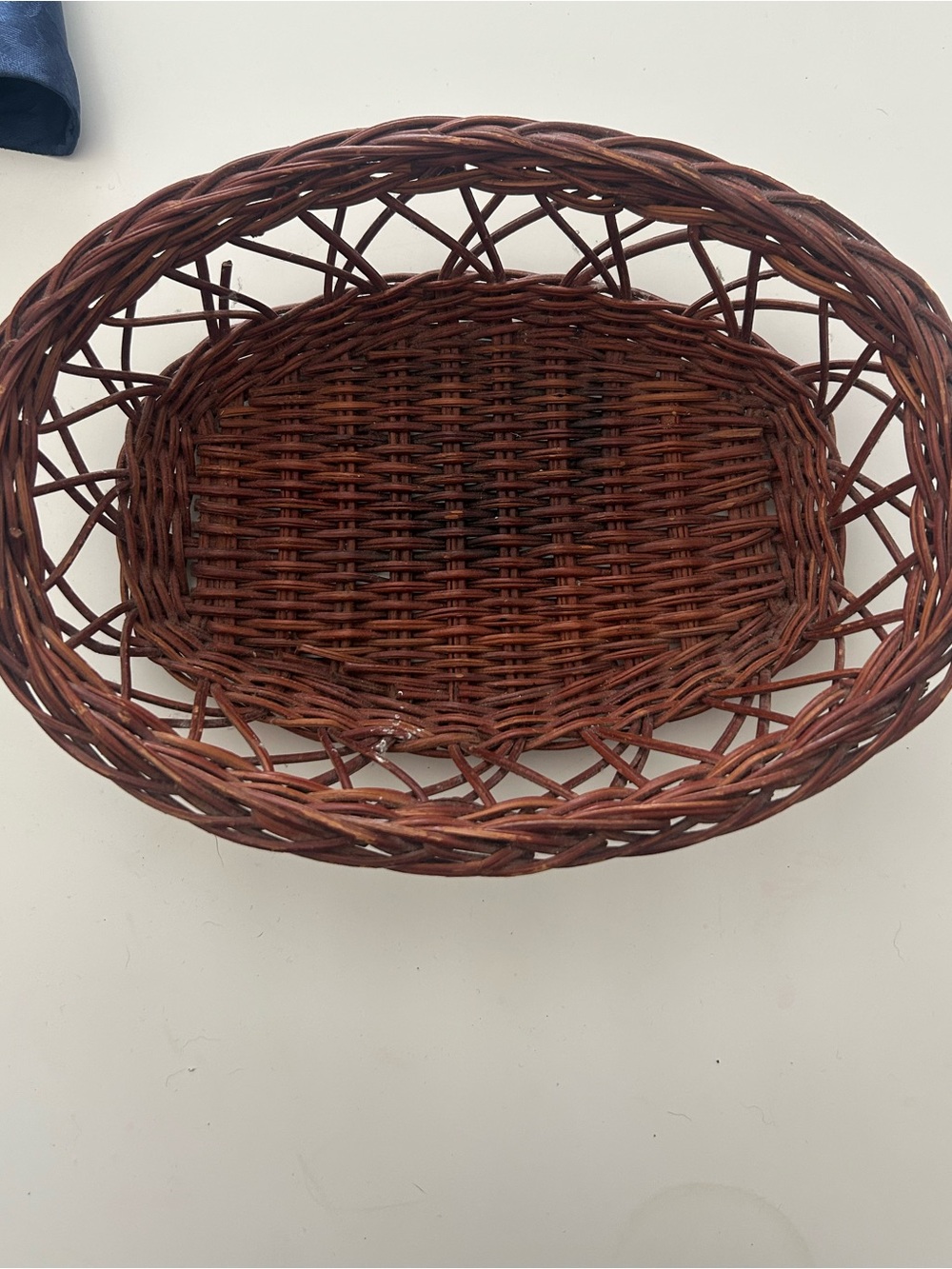 French Country style Rattan bread Serving Basket - Brown